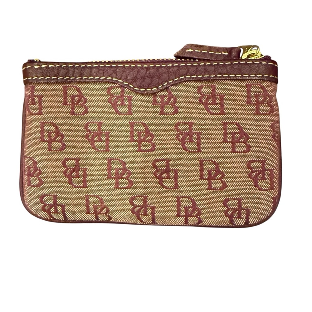 Dooney & Bourke Rust Colored Leather Monogram Coin Purse